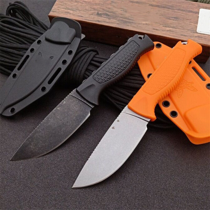 Cuchillo recto pequeño de alta calidad para exteriores BM 15006, Mango antideslizante, cuchillos de bolsillo de defensa de seguridad para acampar, EDC Tool-BY03