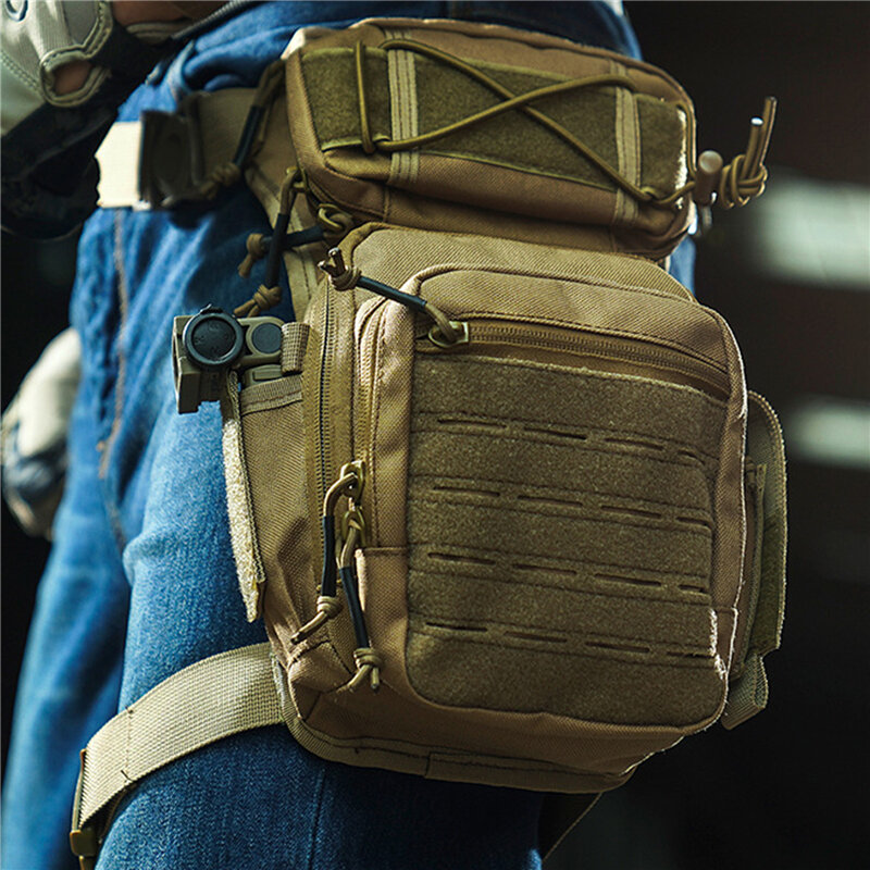 Men Leg Bag Hip Motorcycle Bags Military Waist Bag Utility Belt Pack Pouch Adjustable Hiking Male Tactical Waist Bag 2022