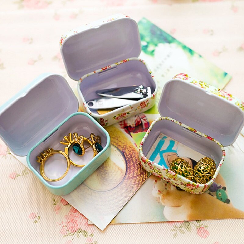 Mini boîte en fer blanc colorée boîtes d'emballage de bijoux, boîte de bonbons petites boîtes de rangement boîtes de pièces de monnaie boucles d'oreilles, boîte-cadeau pour écouteurs