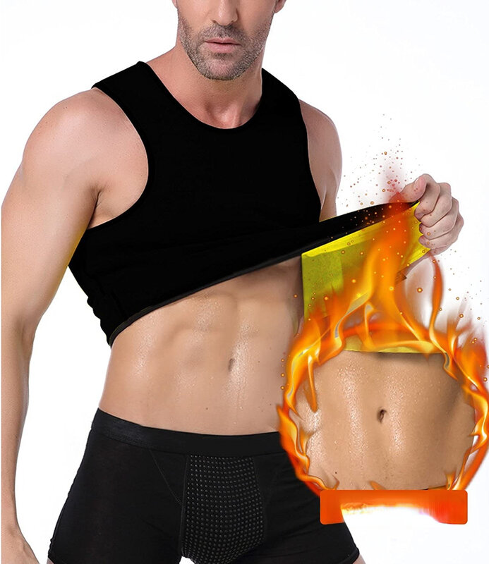 Männer Abnehmen Schweiß Weste Sauna Anzüge Hemd Neopren Körper Former Taille Trainer Gewicht Verlust Tank Top Sauna Anzug