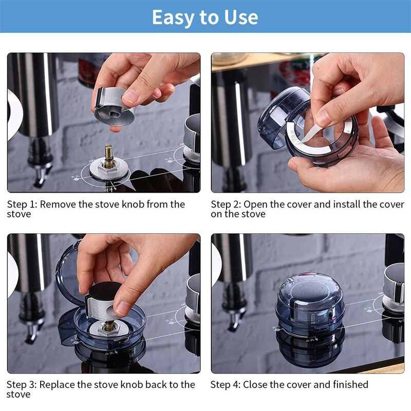 with Self Adhesive Tape Baby Oven Lock Safety Guards Gas Stove Knob Covers Knob Covers Stove Top Protector