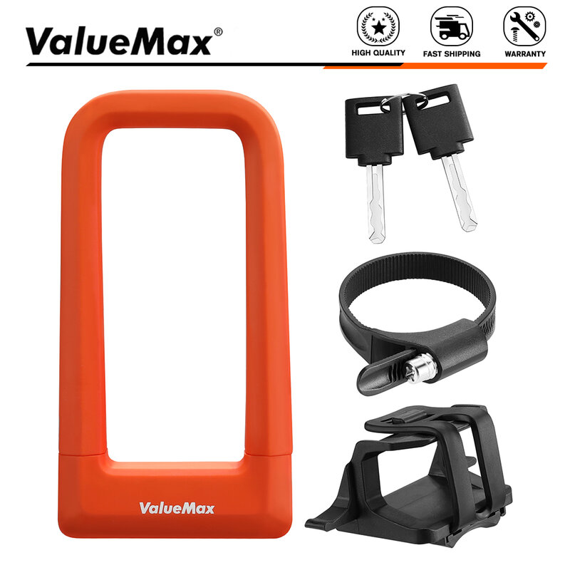 ValueMax-candado en U de seguridad para bicicleta, candado antirrobo para motocicleta, Scooter, ciclismo, accesorios para bicicleta con 2 llaves