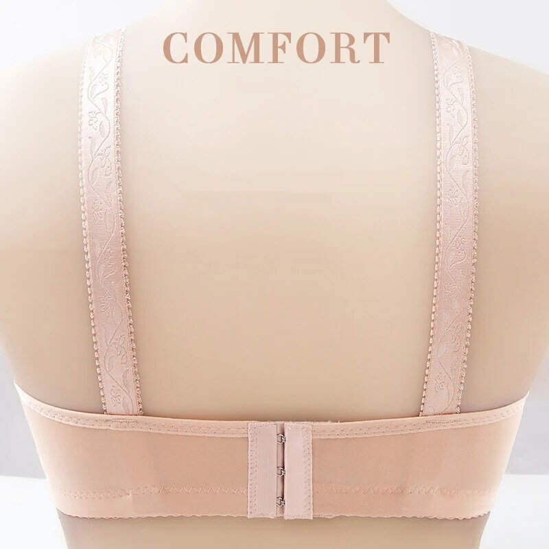 Plus rozmiar komfort bezprzewodowy biustonosz przepuszcza powietrze wsparcie oddychająca wysokiej jakości podszewka biustonosz fiszbinowy dla kobiety NYZ Shop