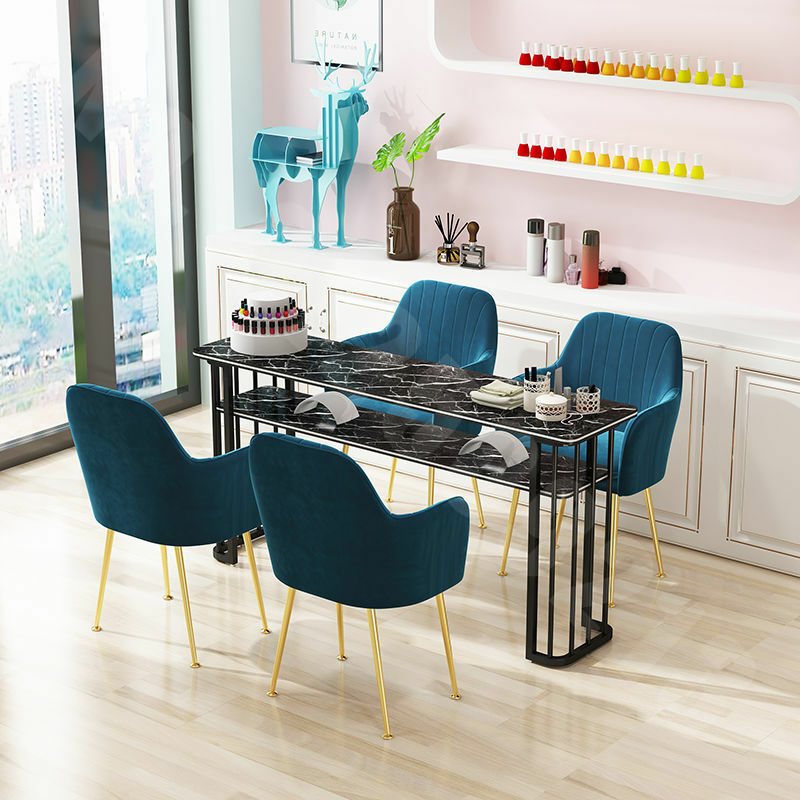 Wirtschaftlich maniküre tisch stuhl set kombination hocker einzigen doppel drei-person werkbank einfache moderne mesa para uñas
