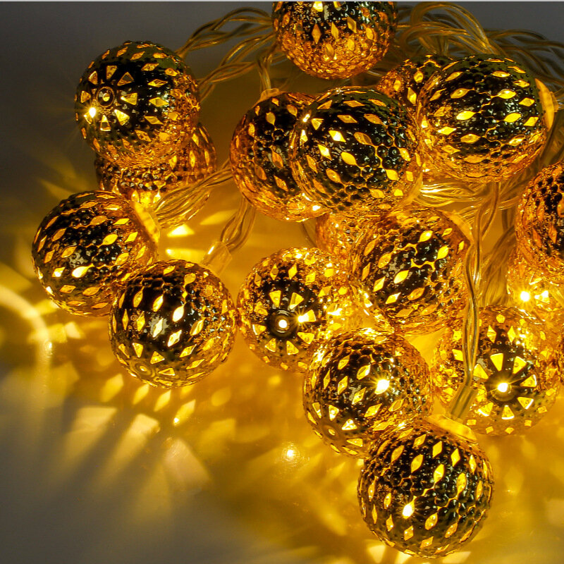Guirlandes lumineuses de Festival solaire à LED, boule de Globe marocaine étanche d'extérieur, lumières féeriques pour cour/jardin/fête/maison/décoration de mariage