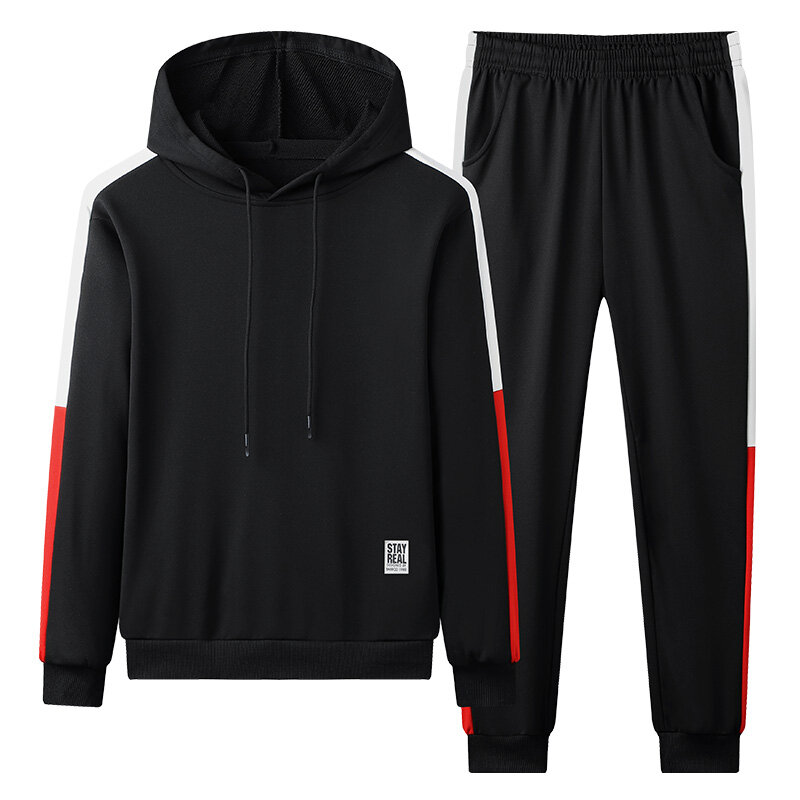 2022 New Spring/autumn Casual Sports Suit Two-piece Men's Sweater Tide Brand High-quality Youth Hooded Sweater Strappy Trousers