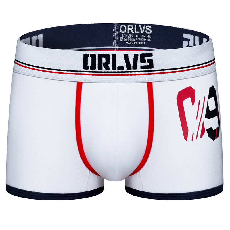 ORLVS-bóxer de algodón suave para hombre, ropa interior Sexy, calzoncillos cómodos, Cueca