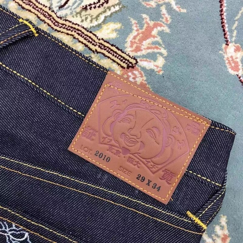 Y2k retro jeans japão 90s retro casual calças de brim limitado japanesea dragão bordado carpa solto calças jeans retas casuais