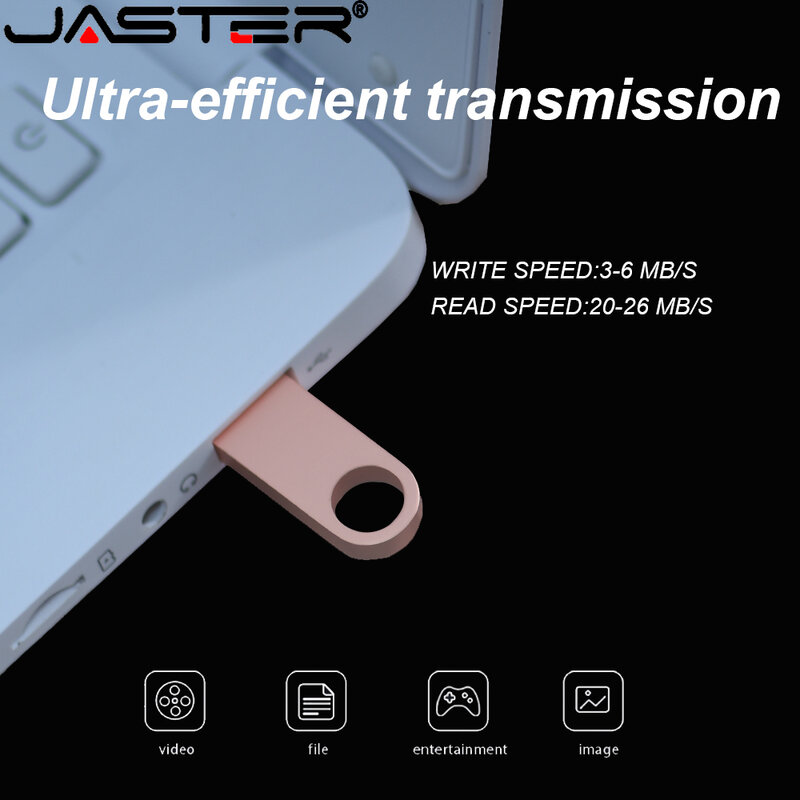 JASTER-unidad flash usb, pendrive de 32GB, 128GB, 64GB, 16GB, 8GB, 2,0, con logotipo personalizado, resistente al agua