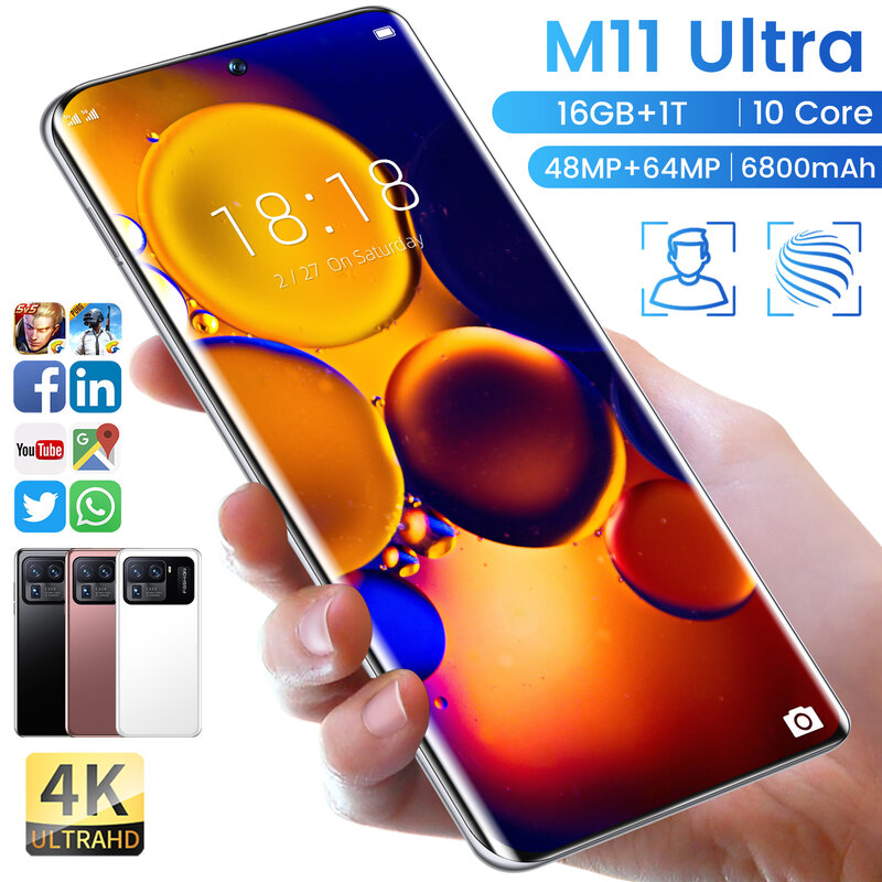 Global Versie Xioami M11 Ultra Smartphone 16Gb + 1Tb Android Unlocked Mobiele Telefoons 5G Mobiele Telefoons Celula Smartphon originele Telefoon