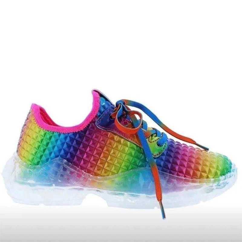 Zapatillas vulcanizadas coloridas para mujer, zapatos planos cómodos informales con cordones, para caminar, a la moda, 2020