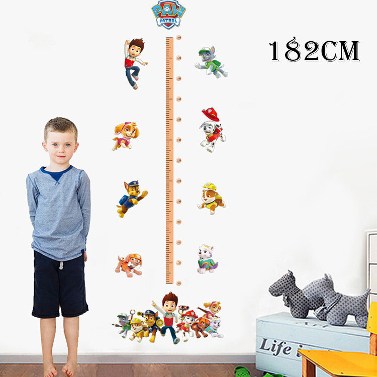 Autocollants muraux créatifs pat'patrouille, papier peint mesure de la hauteur, Chase Ryder, décoration de chambre d'enfant, jouets, cadeaux, 182cm, 11 pièces