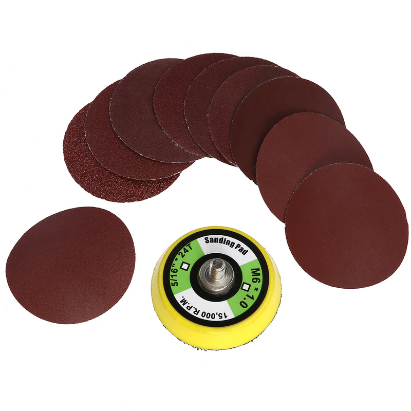 Discos de lijado de 2 pulgadas con placa de respaldo PSA papel de lija almohadillas de gancho y bucle almohadilla de pulido autoadhesiva (chasis aleatorio)