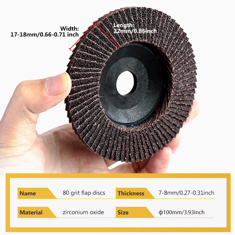 ASOYOGA-Discos de lijado de 100mm/3,93 ", hojas de amoladora angular para pulido de Metal, madera y plástico, 80 granos