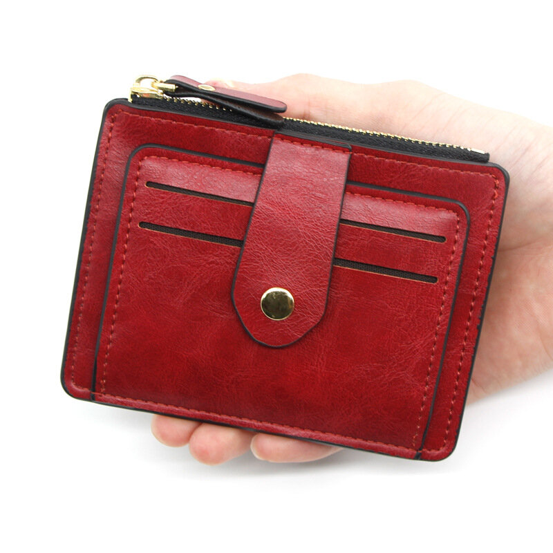 Small Fashion Credit ID Card Holder 슬림 가죽 지갑 With Coin Pocket Man Money Bag Case For Men Mini Women Business Purse
