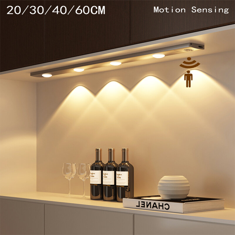 Usb Led Light Met Oplaadbare Motion Sensor Smart Dimmen Nachtlampje Kabinet Keuken Garderobe Kast Slaapkamer Wandlamp