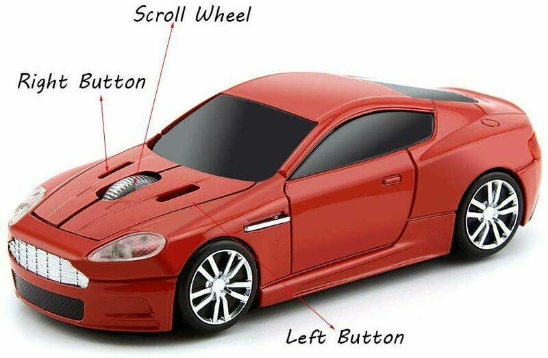 Cool 3D Sports Racing Car Shape 2,4G ratón inalámbrico para juegos 1600DPI para PC portátil