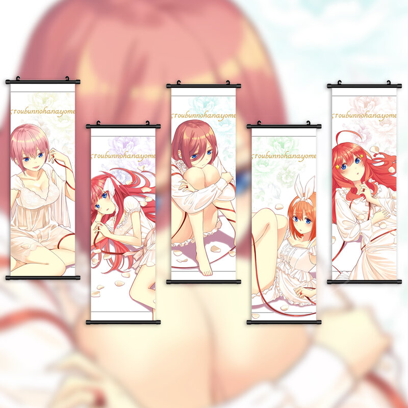 Home Decoration Wall The Quintessential Quintuplets Artwork Picture Scroll Hanging Painting Print Canvas Poster For Living Room