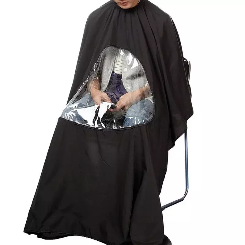 Professional Waterproof Styling Salon Barber Hairdresser Hair Cutting Hairdressing Gown Cape with Viewing Window Apron 165*145CM