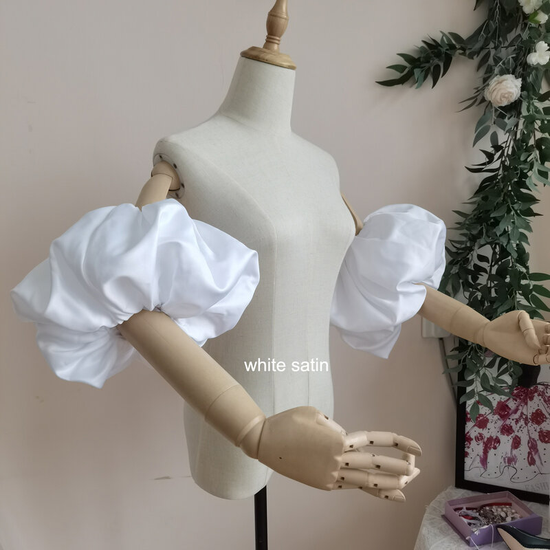 Formed Clouds Puff Sleeve Detachable Satin Short Sleeve Playful Wedding Accessories DG011