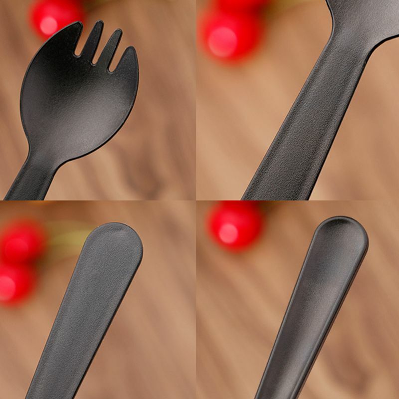 Garfo de punho longo plástico forquilhas festa piquenique pacote utensílios de mesa espessamento fino faca alimentos conjuntos individuais louça