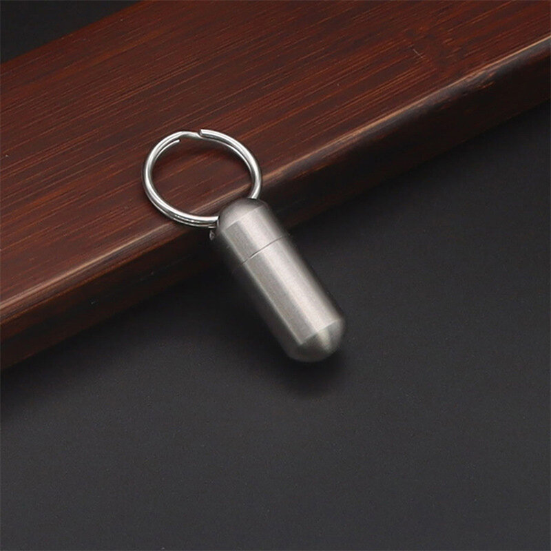 Pill Holder Waterproof Metal Capsule Box Mini Medicine Holder Keychain Pill Case Pendants
