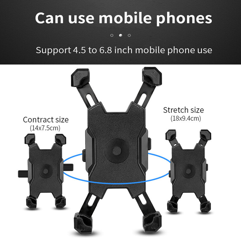 Support de téléphone portable pour vélo moto, montage sur guidon, rétroviseur, Protection contre les chocs, 3.5-6.8 pouces