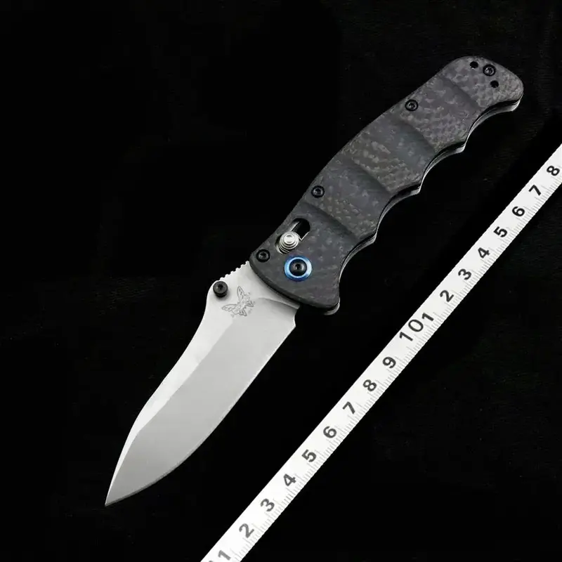 M390 batu pisau cuci BENCHMADE 484 pisau lipat Taktis pegangan serat karbon berkemah bertahan hidup pisau saku keselamatan