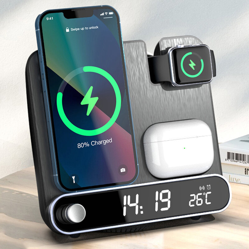 3 In 1 Wireless Charger For Iphone 13 12 11 XS Mini Pro Max Iwatch Airpods Wireless Chargers Fast Charging Station Phone Holder
