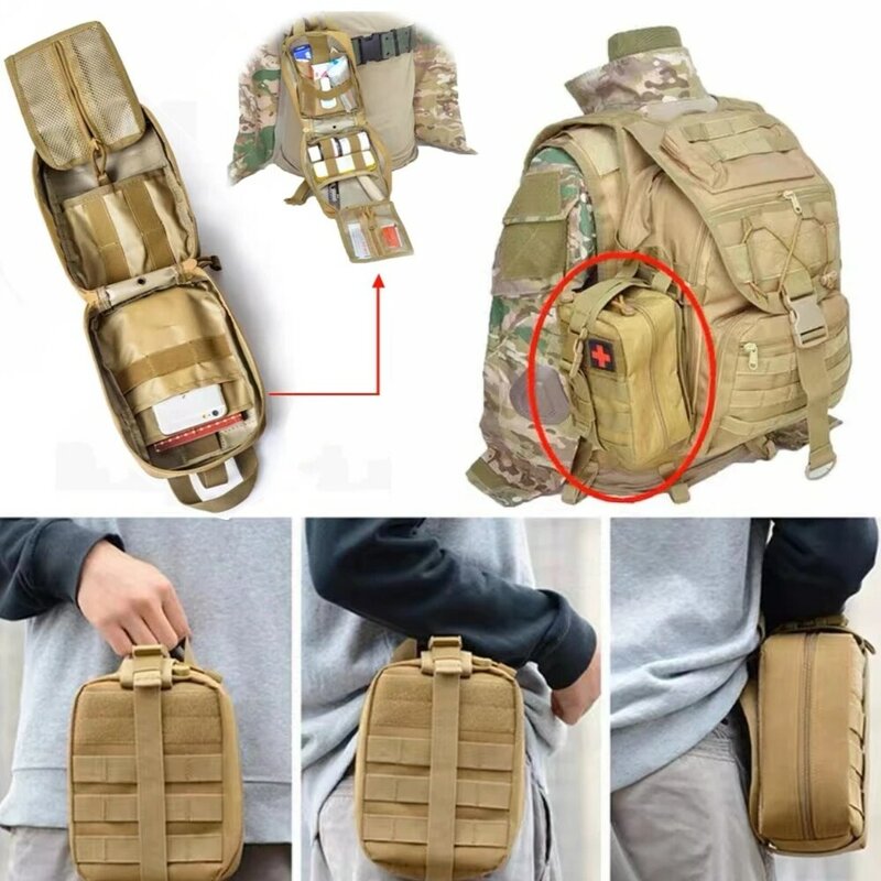 Kit de primeiros socorros ao ar livre tático molle medicaled saco pacote cintura edc militar caça acampamento escalada emergência sobrevivência saco