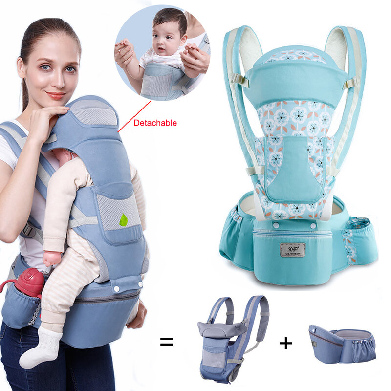 Portadores de bebê mochila com fezes cintura ergonômico estilingue envoltório hipseat para o presente do chuveiro do bebê arreios viagem todas as estações verão