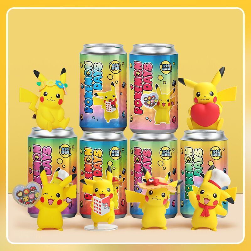 Pokemon-figuras de acción de Pokémon para niños, adorno de juguete con caja ciega, modelo de coche de Pikachu de tendencia femenina