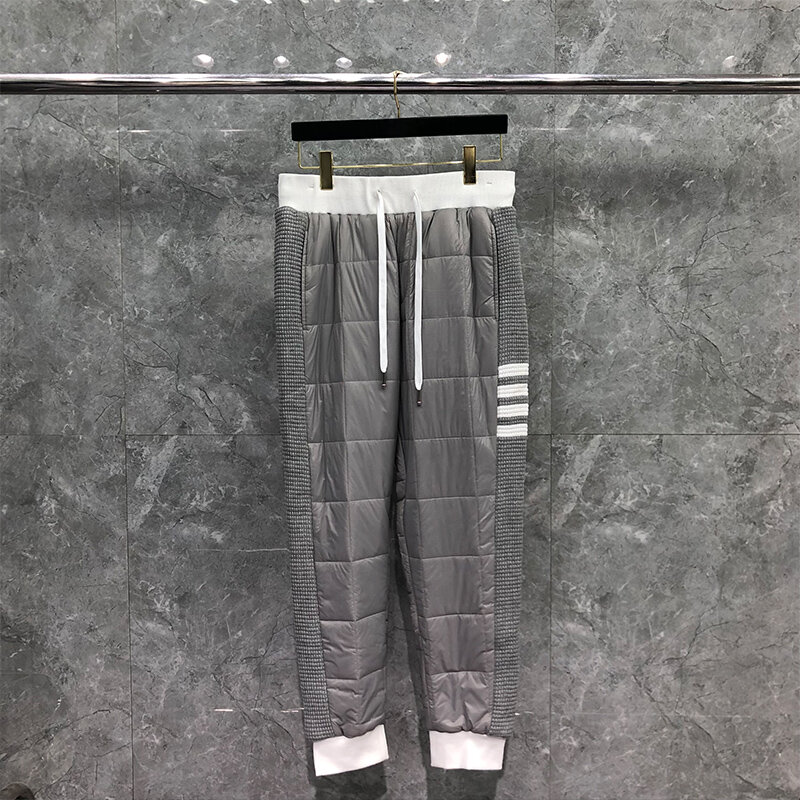 Брюки TB THOM мужские зимние штаны с боковым краем белые 4-Bar полосатые бриллиантовые сетчатые спортивные брюки из хлопка