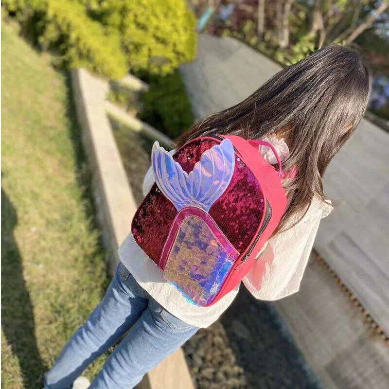 Sac d'école pour filles, petit sac à dos de dessin animé kawaii pour enfants, joli sac à dos de maternelle à paillettes 10.6 pouces