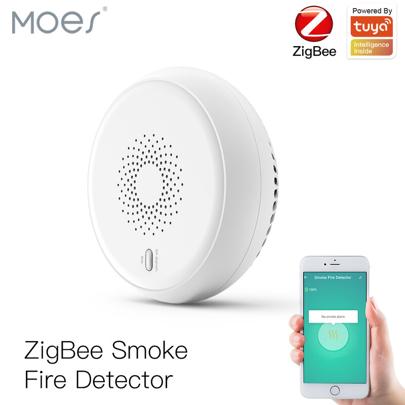 Zigbeeสมาร์ทSmoke Fire Alarm Sensorเครื่องตรวจจับระบบแบตเตอรี่-Powered Alarm Wireless Smart Life Tuya App Control
