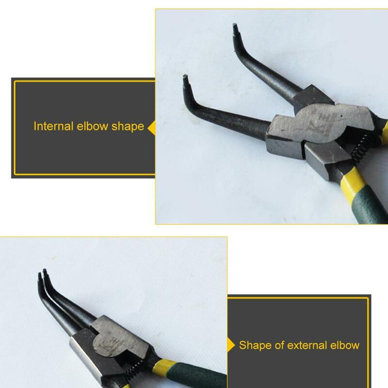 1/4 pcs Steel Circlip Pliers Set Internal External Curved Straight Tip Circlip Plier Snap Ring Plier Hand Tools for Opening Ring