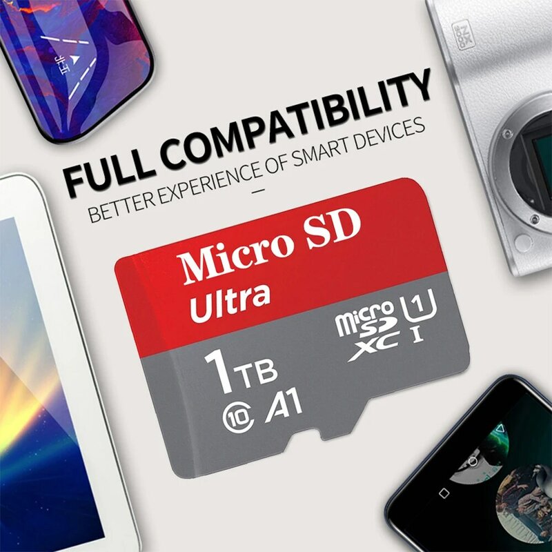 ใหม่2022 Micro SD Card 1TB ความเร็วสูง Micro SD/TF Card 128 64GB microSD สำหรับโทรศัพท์/คอมพิวเตอร์/กล้องจัดส่งฟรี