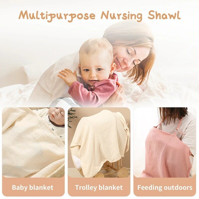 Cotton Baby Feeding Nursing Covers Mum Breastfeeding Nursing Poncho Cover Up Adjustable Privacy Apron Outdoors Nursing Cloth