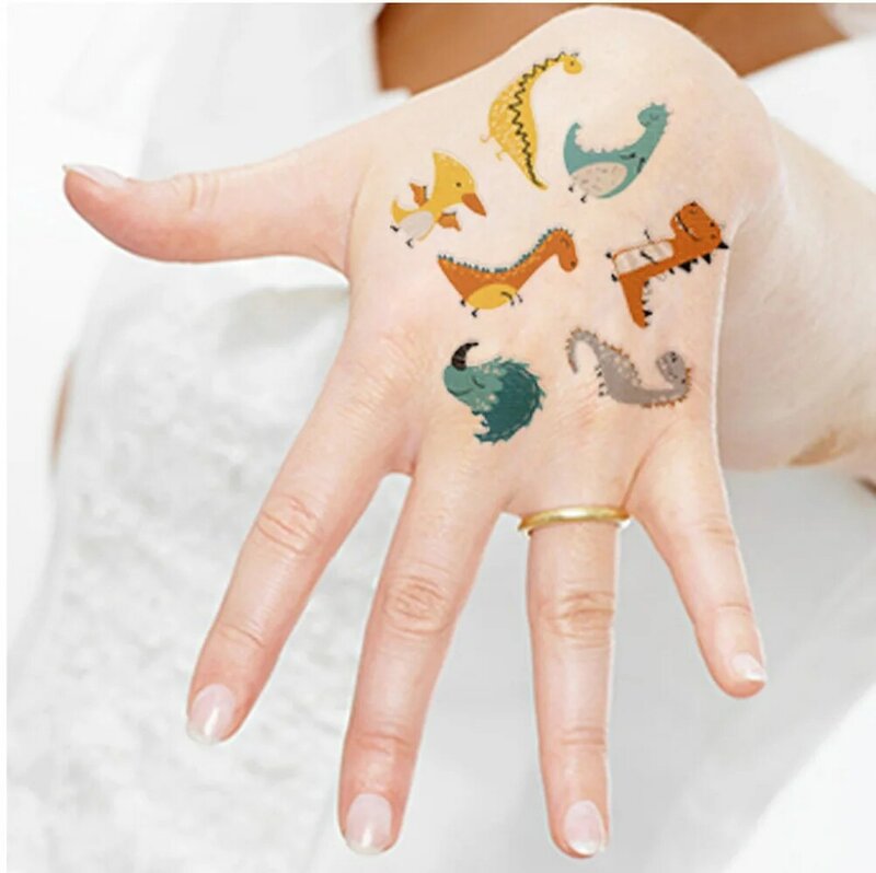 10 fogli/set tatuaggio per bambini cartone animato arcobaleno unicorno tatuaggio finto adesivo tatuaggi temporanei impermeabile arte tatuaggio braccio mano per bambino