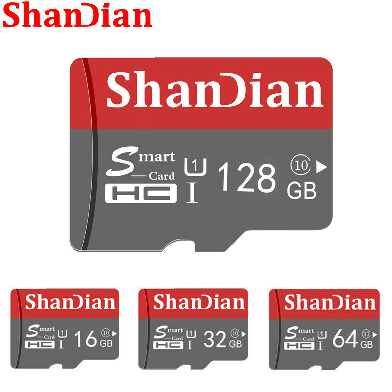 بطاقة SD 32GB عالية السرعة فئة 10 16GB/64GB القدرة الحقيقية 128GB بطاقة ذاكرة SD صغيرة TF بطاقة للهواتف الذكية تعطي قارئ بطاقات الهدايا