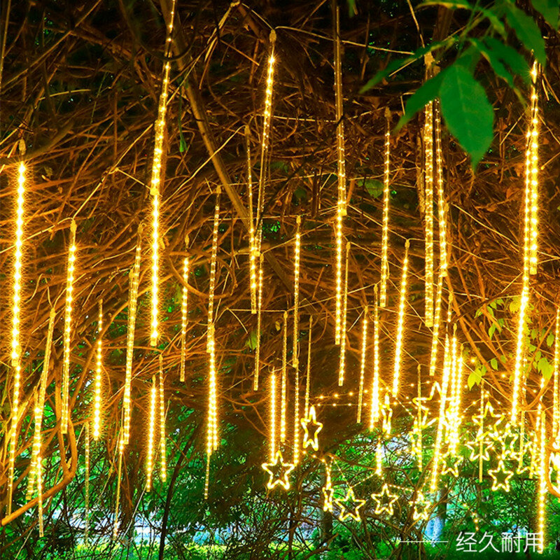 في الهواء الطلق LED النيزك دش أضواء سقوط قطرة المطر الجنية سلسلة ضوء مقاوم للماء لعيد الميلاد حديقة عطلة زينة