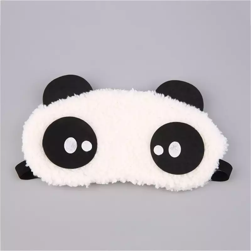 Design mignon en peluche Panda visage yeux voyage sommeil doux masque oculaire bandeau ombre Portable sommeil couverture oculaire