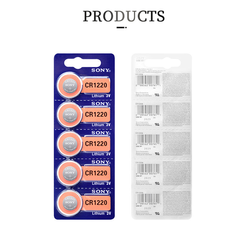 Original SONY CR1220 Button Cell Batteries CR 1220 3V Lithium Coin Battery BR1220 DL1220 ECR1220 LM1220