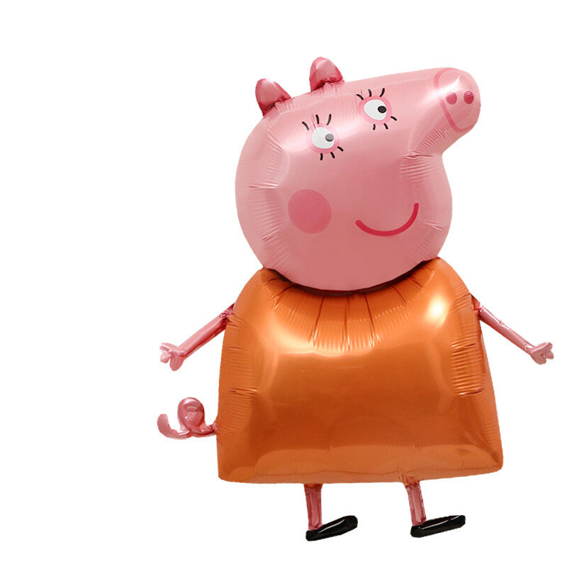 Peppas Pig ตัวการ์ตูนของเล่นบอลลูนสัตว์รูปการ์ตูนฟิล์มอะลูมิเนียมบอลลูน Space Pig George ปาร์ตี้บอลลูนของ...