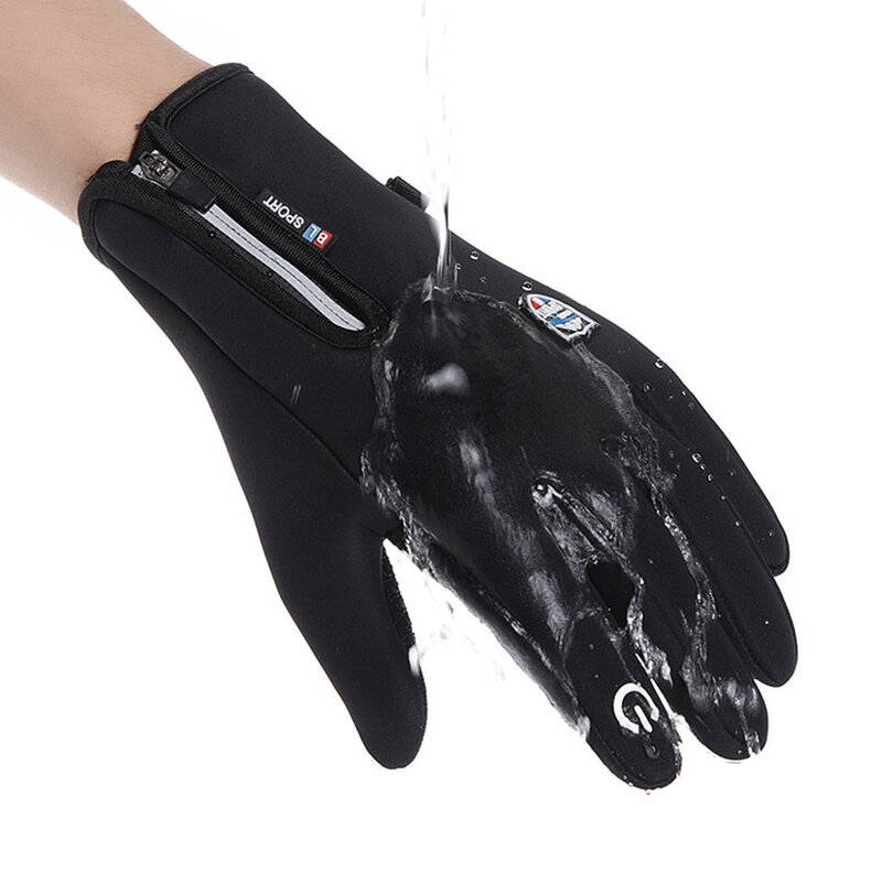 Zimowe rękawice wędkarskie rękawice rowerowe dla mężczyzn wodoodporny wiatroszczelny ekran dotykowy Full Finger motocykl polowanie narciarstwo Thermo Glove