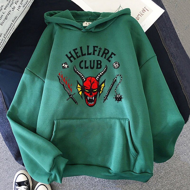 Sudadera con capucha de Stranger Things 4 para hombre y mujer, ropa con estampado gráfico de Hellfire Club, estilo coreano Harajuku para pareja