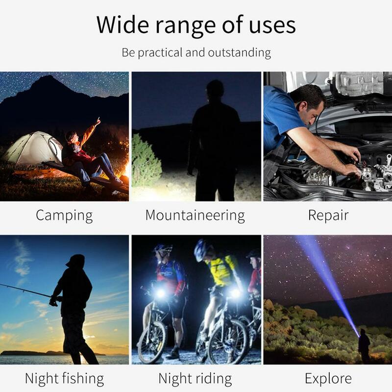 Linterna LED UV multifuncional 2 en 1, 4 modos, resistente al agua, con Zoom telescópico, alimentación para acampar al aire libre con pilas AAA o 18650