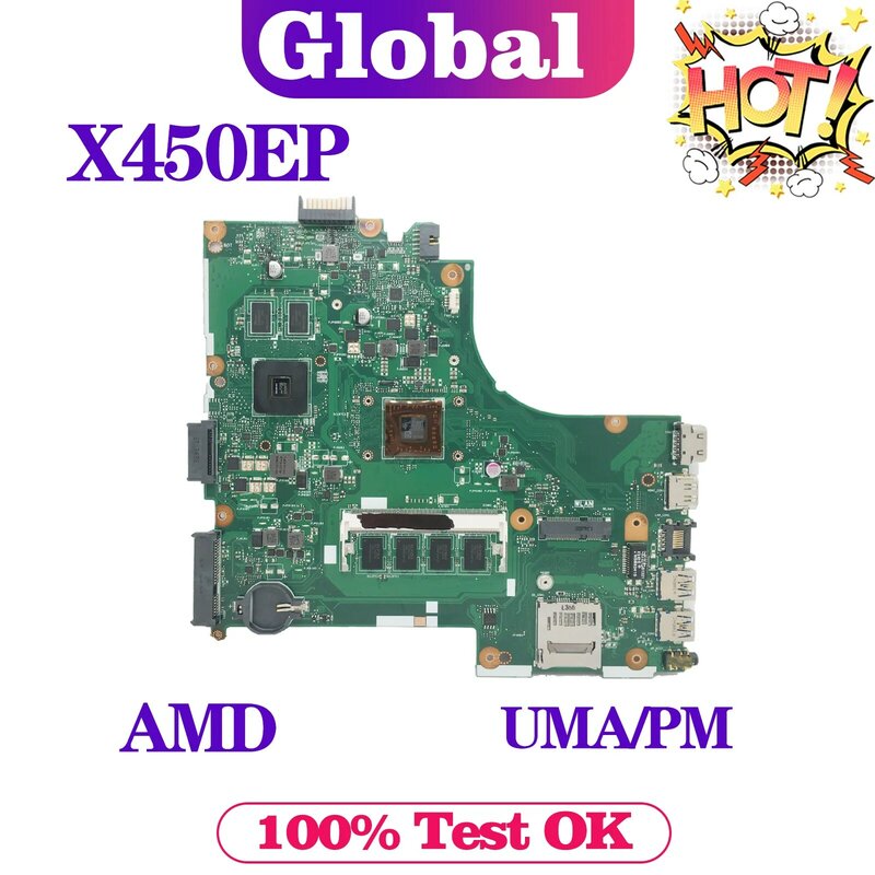 Материнская плата KEFU X450EP для ноутбука ASUS X450E X450EP X450 X450EA материнская плата с процессором AMD 0 ГБ/2 ГБ/4GB-RAM UMA/PM