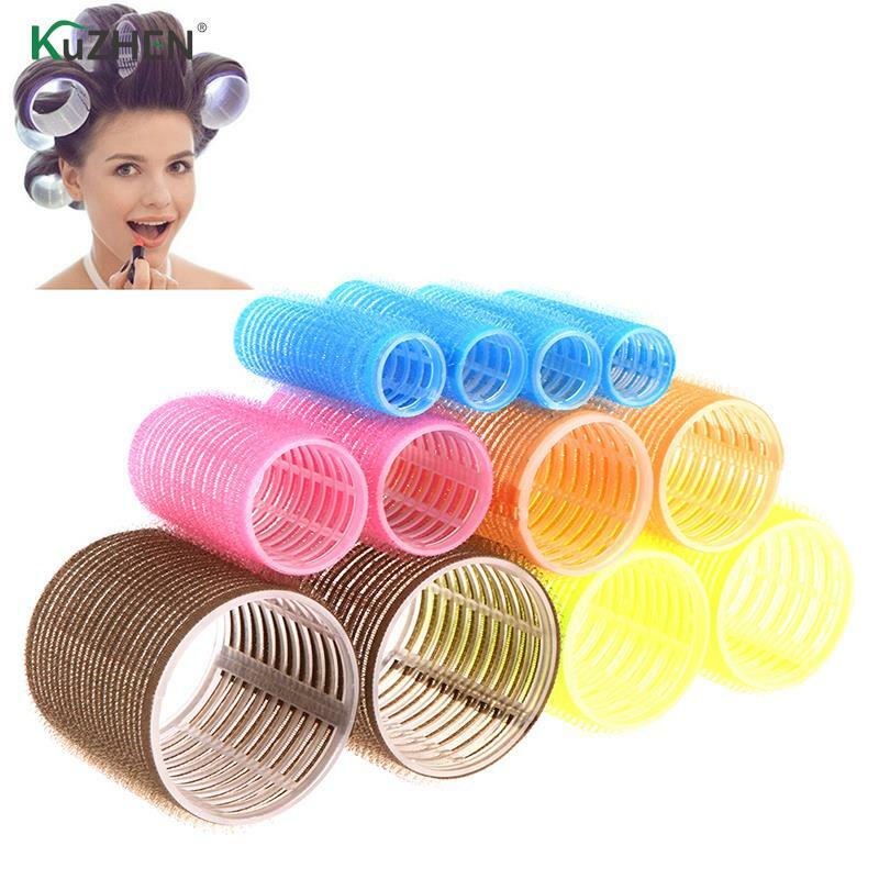 Plástico auto-adesivo Hair Curling Rollers, tamanho diferente, Magic Curler, Ferramenta de cabeleireiro, Girl Beauty Styling Ferramenta