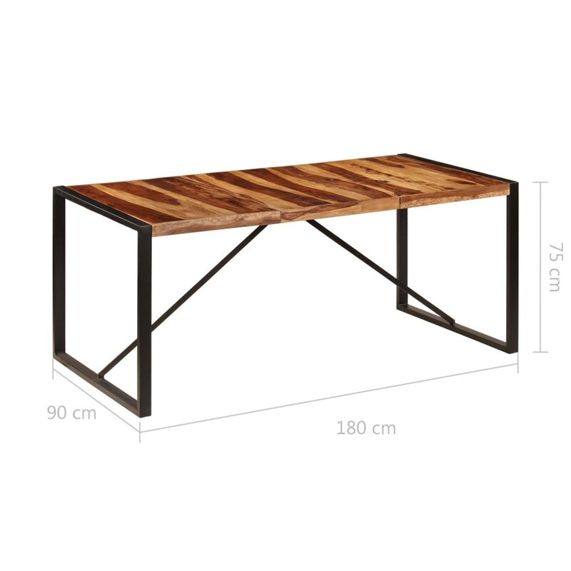 Mesa de comedor de madera maciza de Sheesham, 70,9 "x 35,4" x 29,5"